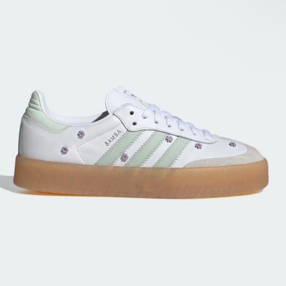 adidas Shoes - Adidas Sambae Sneaker in Off White/Linen Green
